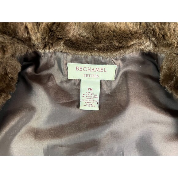 Bechamel Brown Faux Fur Vest  Women's Size PM  Zip Front  Mobwife - Picture 5 of 7
